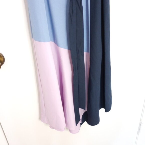 Hutch Blue Colorblock Faux-Wrap Midi Dress - Picture 6 of 10